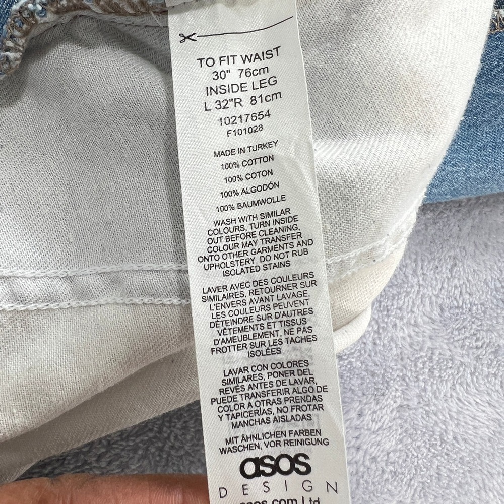 ASOS DESIGN Denim Boilersuit‎ Cyanotype Floral Patchwork Men's W30 L32 (Unisex) - Picture 5 of 10